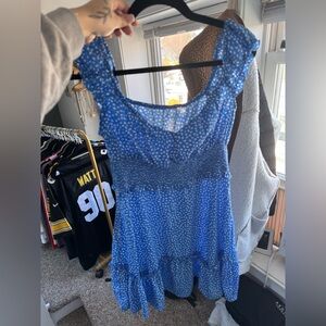 Blue polkadot dress